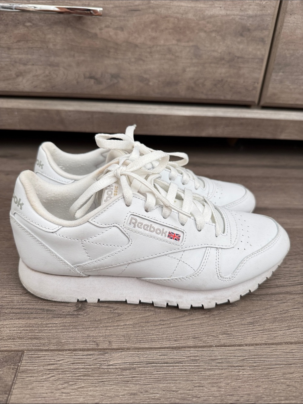 Reebok White Low-Top Leather Sneakers